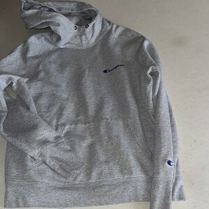 Kids Size Medium Champion Light Gray Pullover Hoodie.